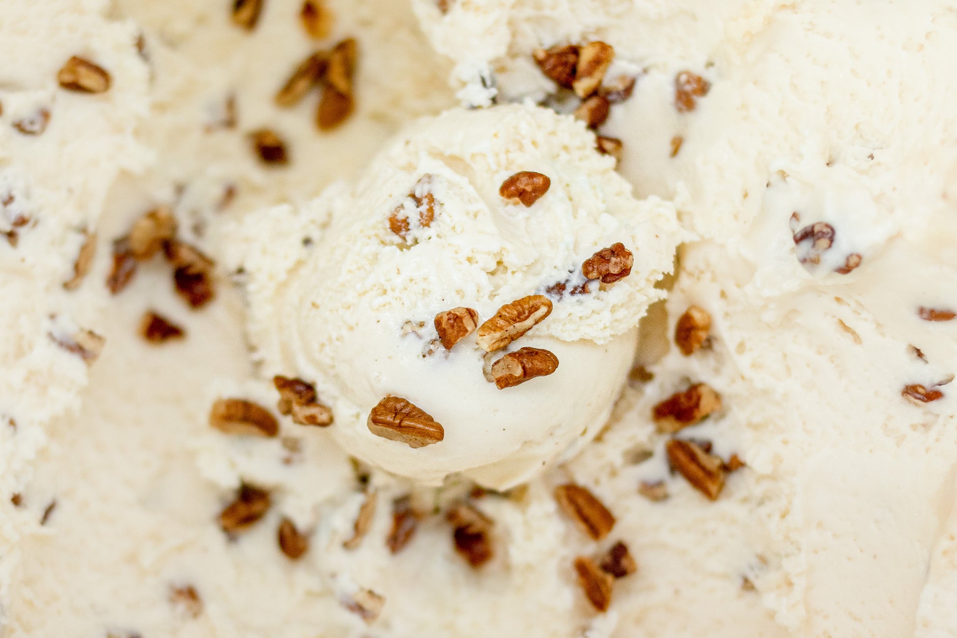 Butter pecan ice cream with toasted pecans