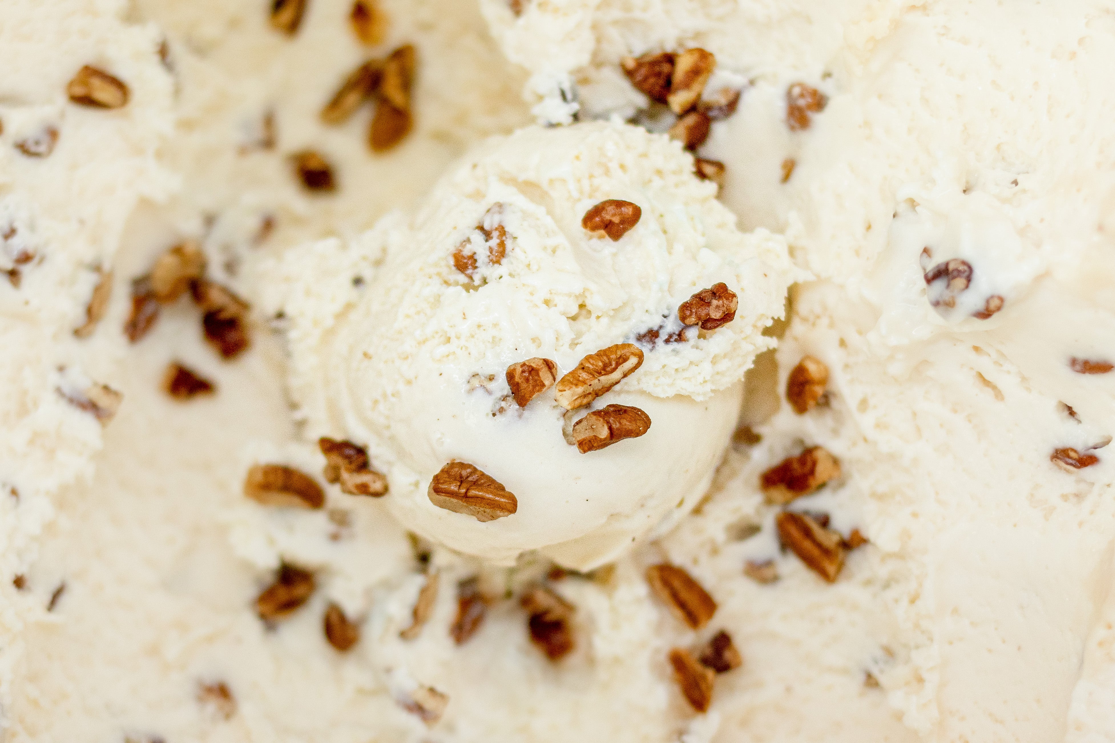 Butter pecan ice cream with toasted pecans