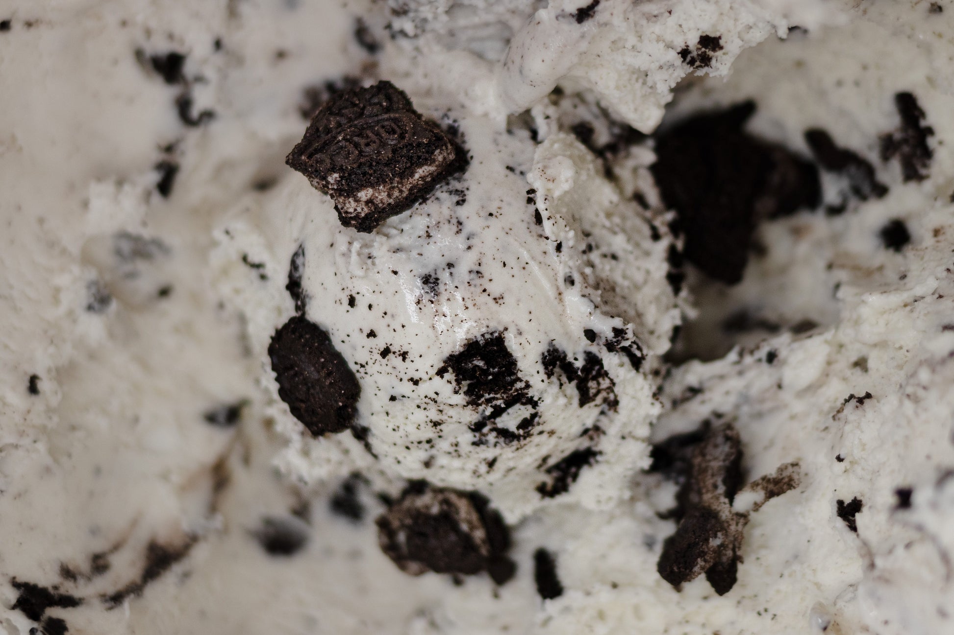 Cookies and cream ice cream with cookie crumbles