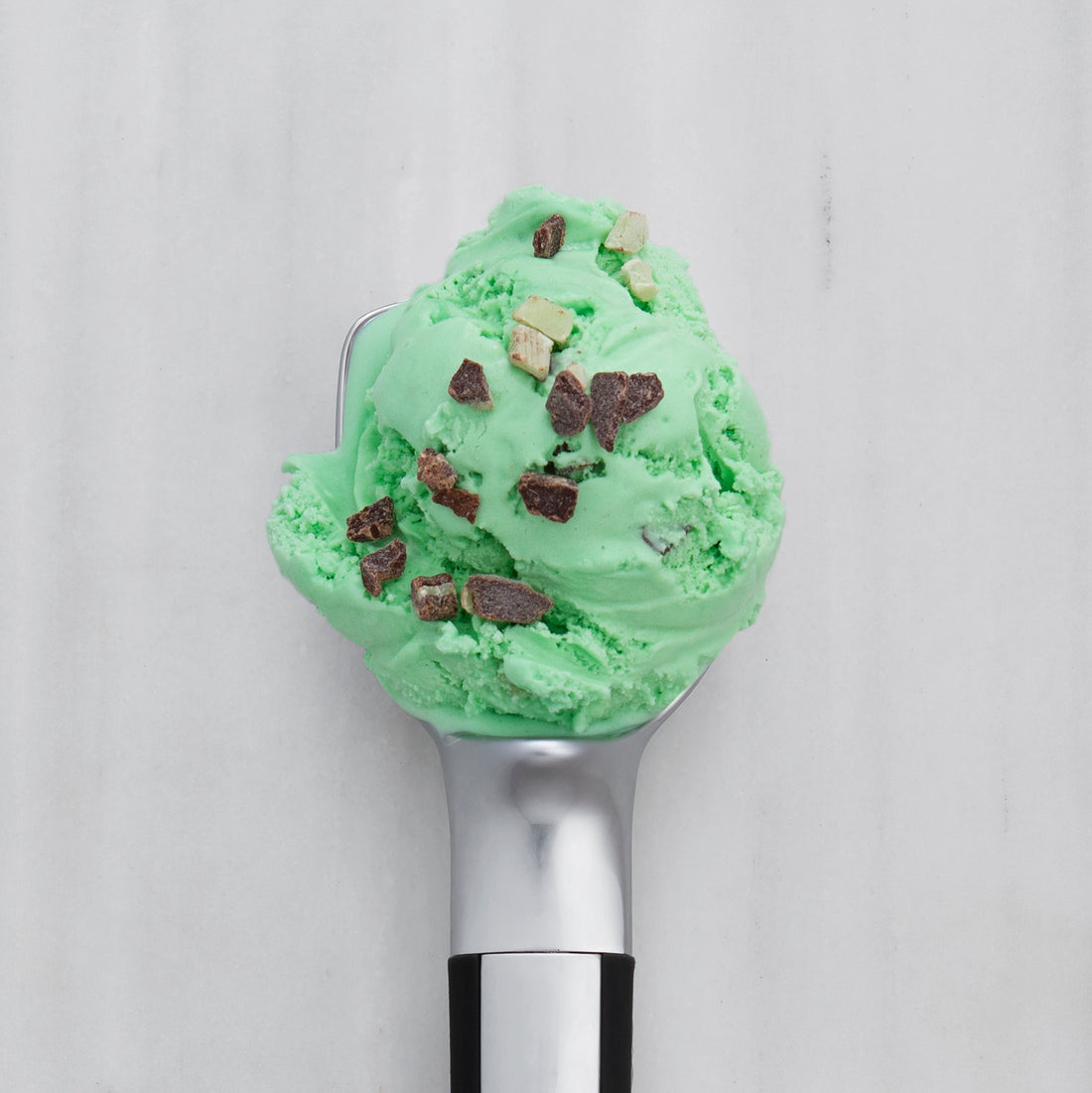 Mint chocolate chip ice cream with Andes mint pieces