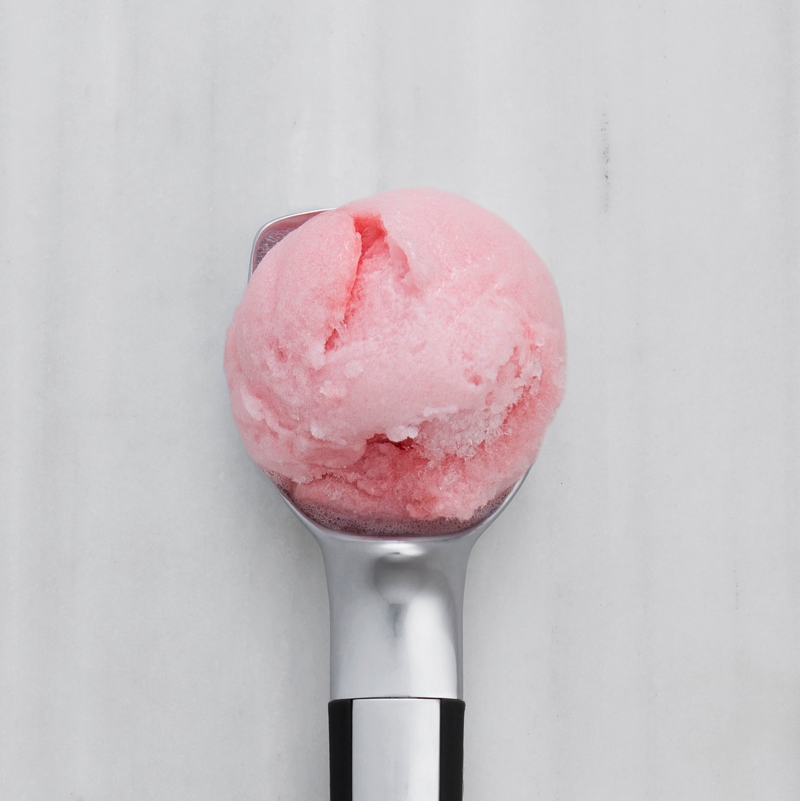 Pink lemonade sorbet, a refreshing frozen treat