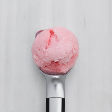 Pink lemonade sorbet, a refreshing frozen treat
